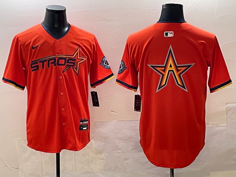 Men Houston Astros Blank Orange Three generations Joint Name 2025 Nike MLB Jersey style 15